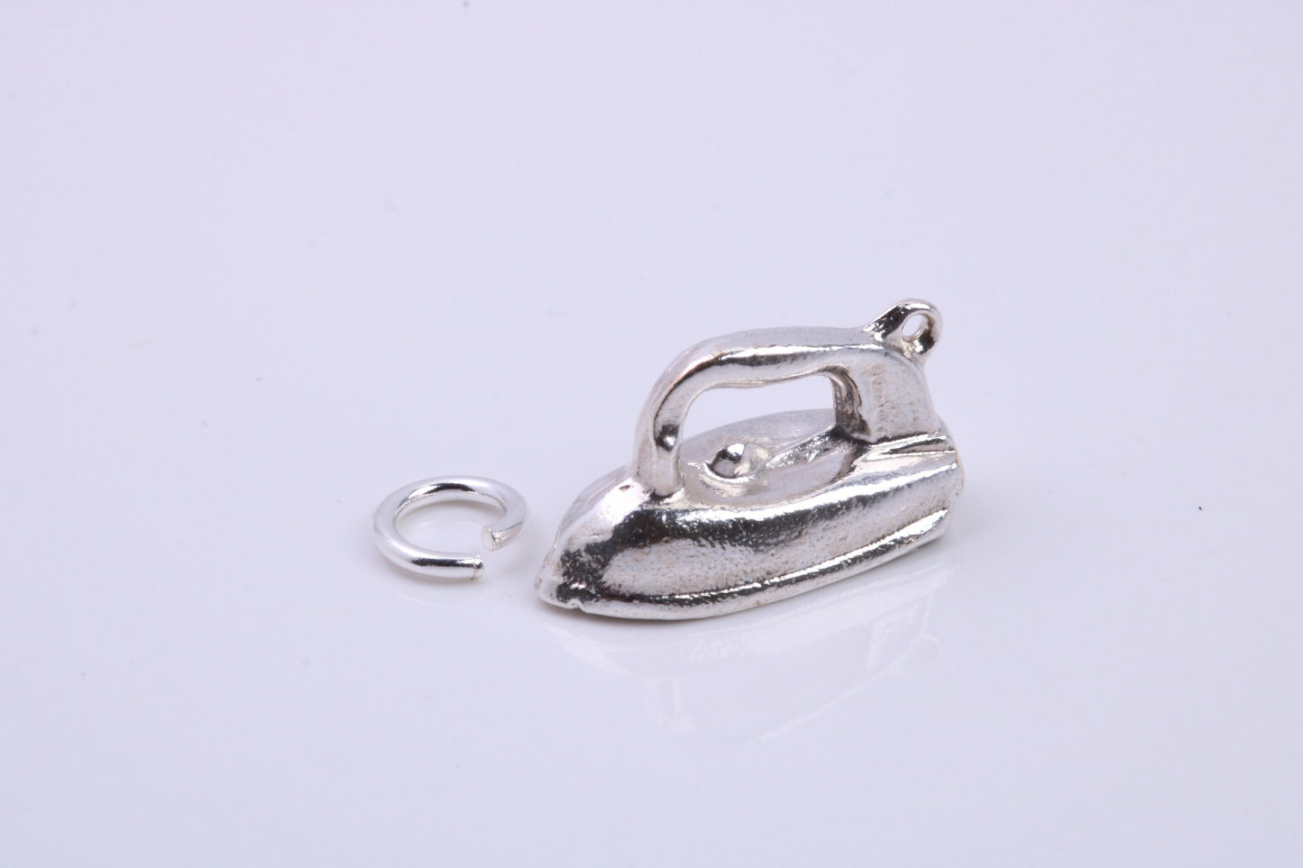 Iron Charm, Traditional Charm, Made from Solid 925 Grade Sterling Silver, Complete with Attachment Link