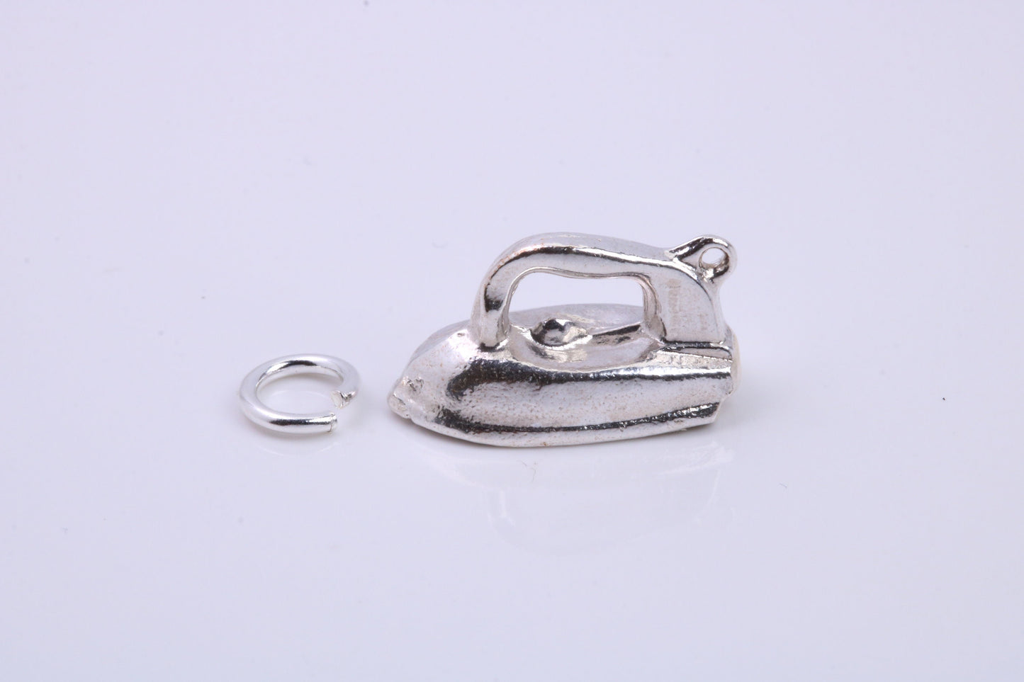Iron Charm, Traditional Charm, Made from Solid 925 Grade Sterling Silver, Complete with Attachment Link