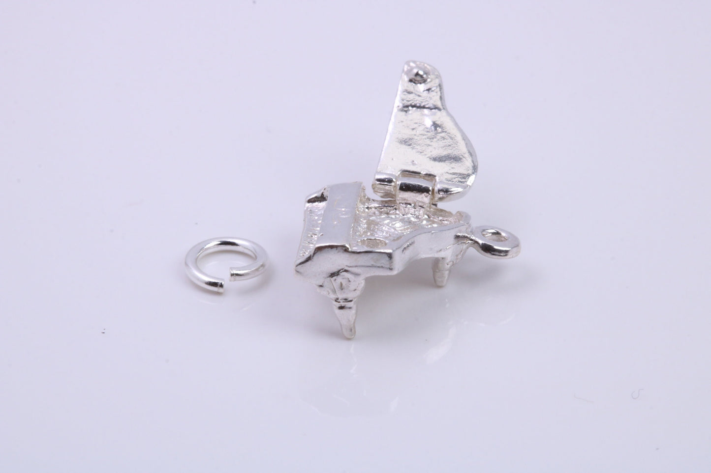 Grand Piano Charm, Traditional Charm, Made from Solid 925 Grade Sterling Silver, Complete with Attachment Link