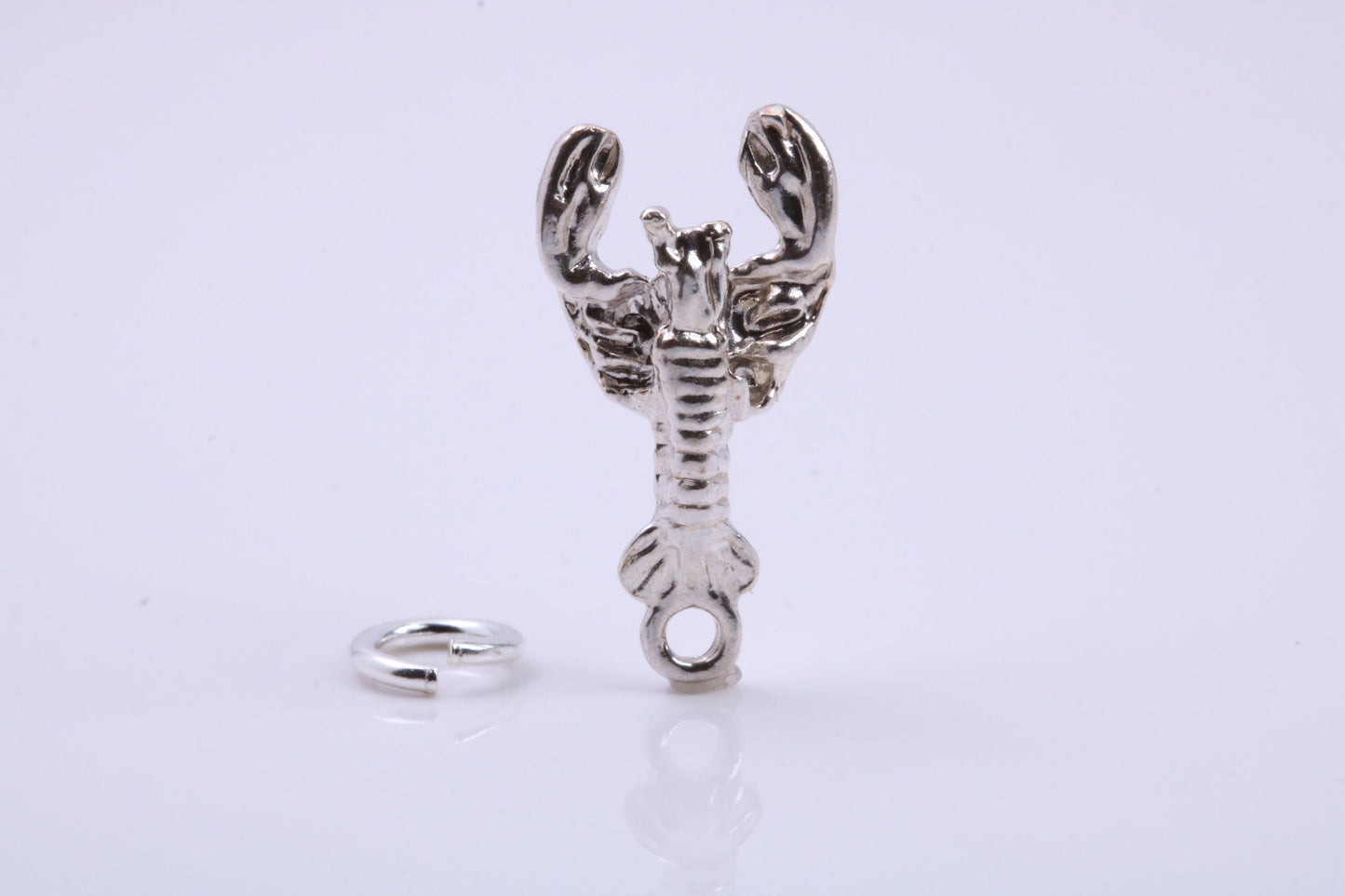 Lobster Charm, Traditional Charm, Made from Solid 925 Grade Sterling Silver, Complete with Attachment Link