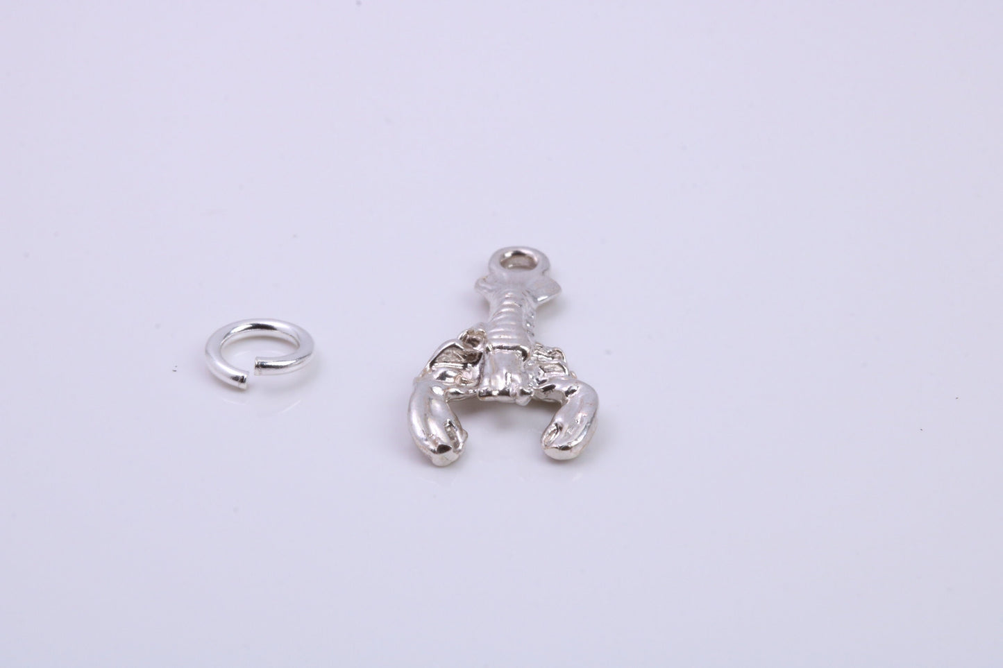 Lobster Charm, Traditional Charm, Made from Solid 925 Grade Sterling Silver, Complete with Attachment Link