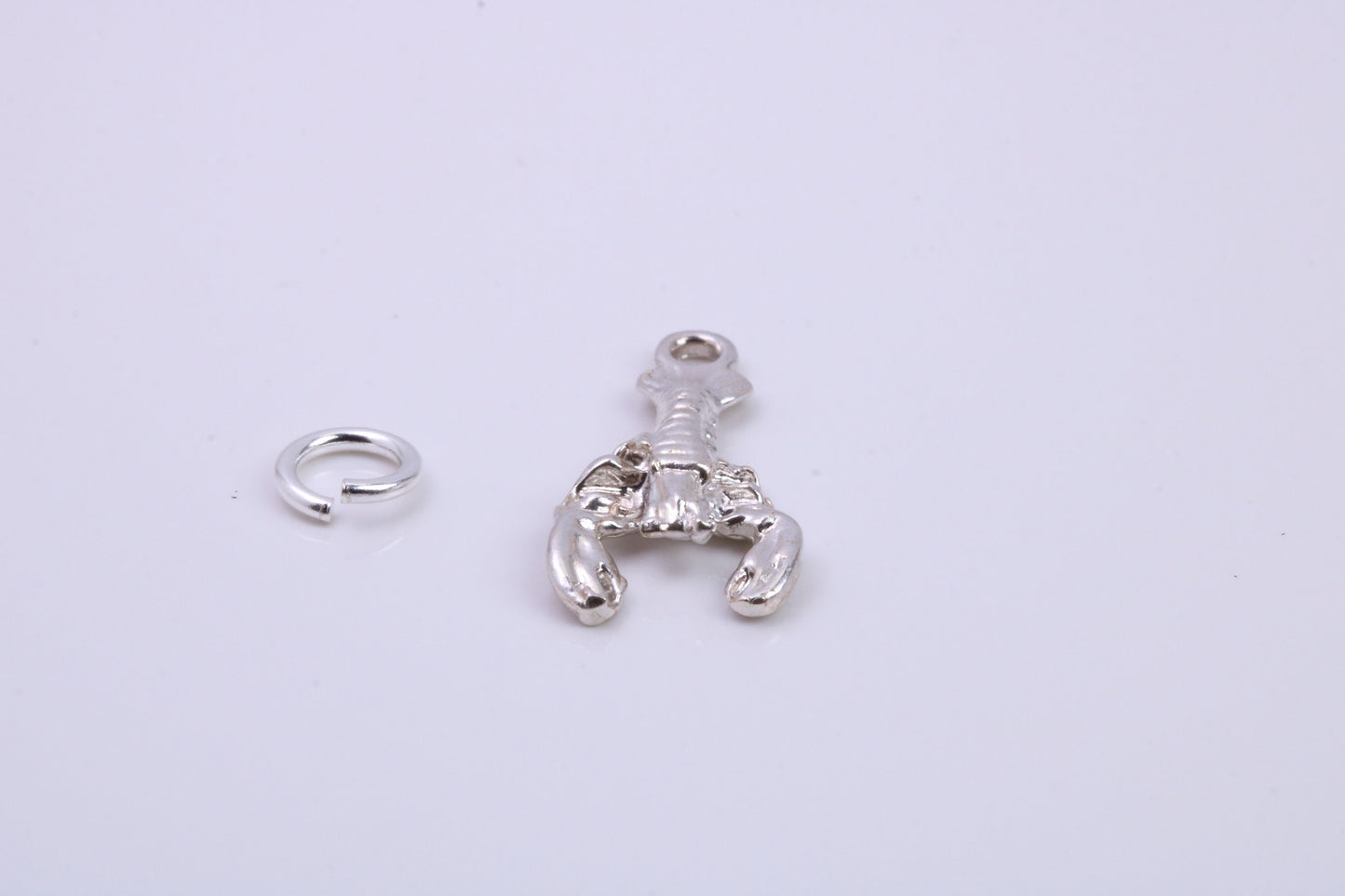 Lobster Charm, Traditional Charm, Made from Solid 925 Grade Sterling Silver, Complete with Attachment Link