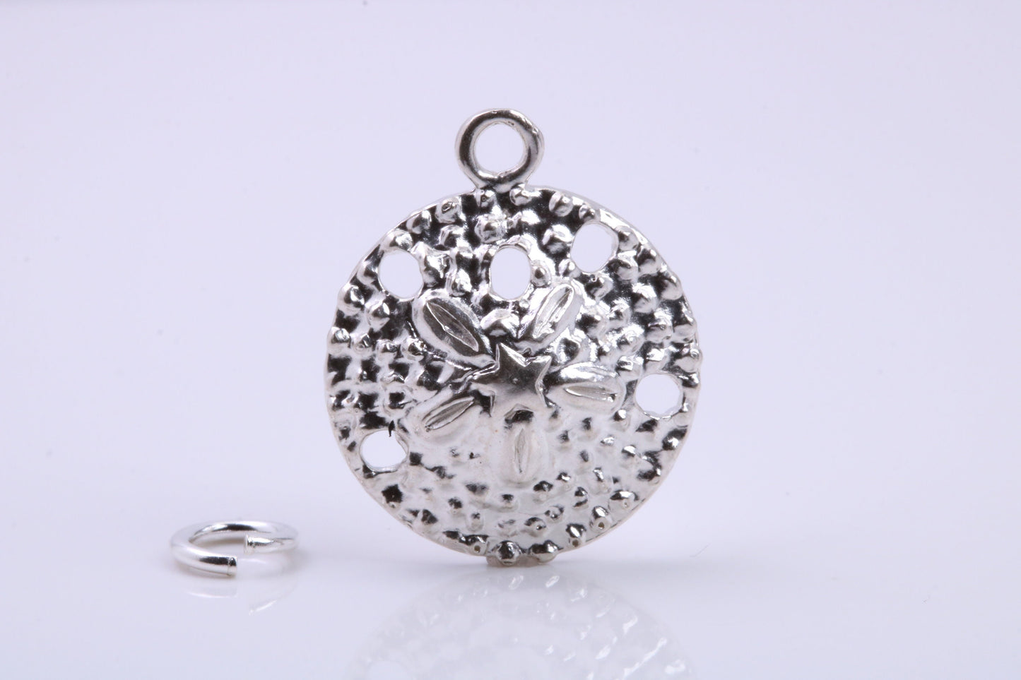 Star Fish Fossil Charm, Traditional Charm, Made from Solid 925 Grade Sterling Silver, Complete with Attachment Link
