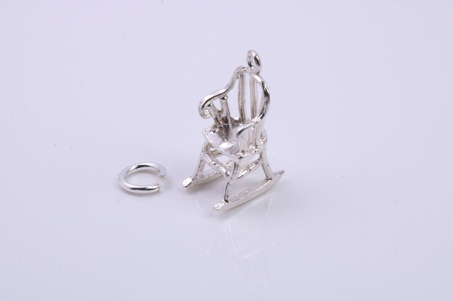 Rocking Chair Charm, Traditional Charm, Made from Solid 925 Grade Sterling Silver, Complete with Attachment Link