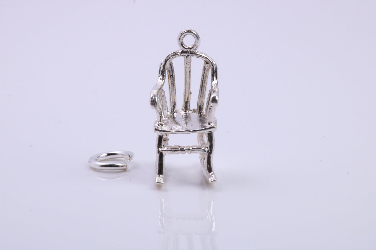 Rocking Chair Charm, Traditional Charm, Made from Solid 925 Grade Sterling Silver, Complete with Attachment Link