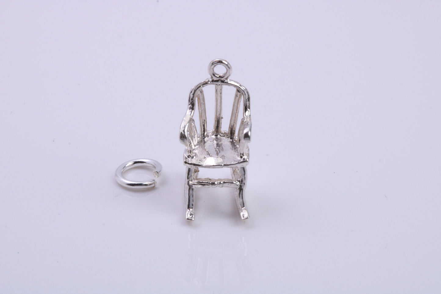 Rocking Chair Charm, Traditional Charm, Made from Solid 925 Grade Sterling Silver, Complete with Attachment Link