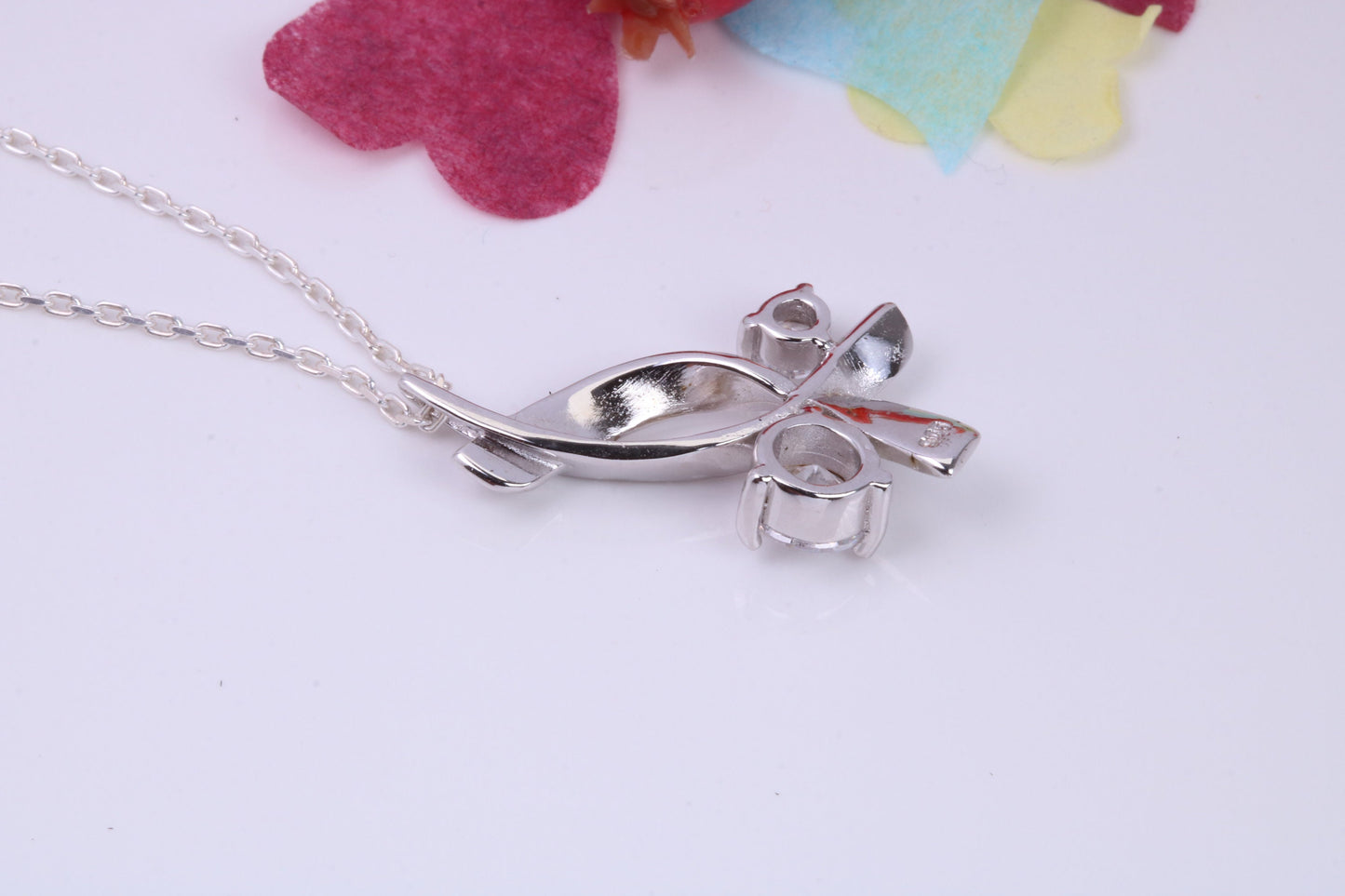 Large Round cut Cubic Zirconia set Necklace, Made from Solid Sterling Silver, Very Dressy