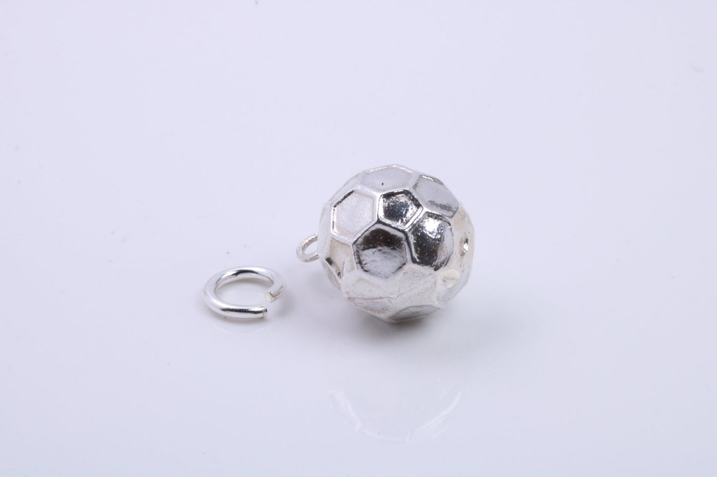 Foot Ball Charm, Traditional Charm, Made from Solid 925 Grade Sterling Silver, Complete with Attachment Link
