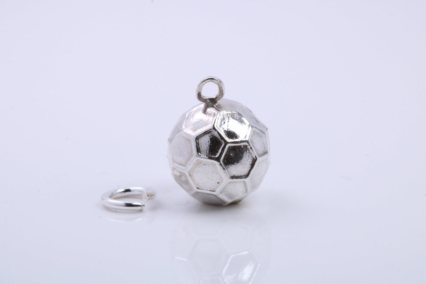 Foot Ball Charm, Traditional Charm, Made from Solid 925 Grade Sterling Silver, Complete with Attachment Link