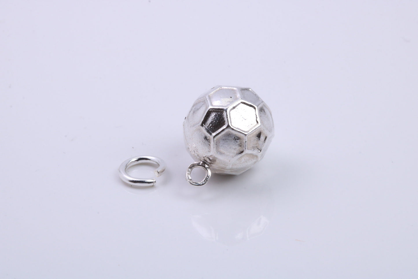 Foot Ball Charm, Traditional Charm, Made from Solid 925 Grade Sterling Silver, Complete with Attachment Link