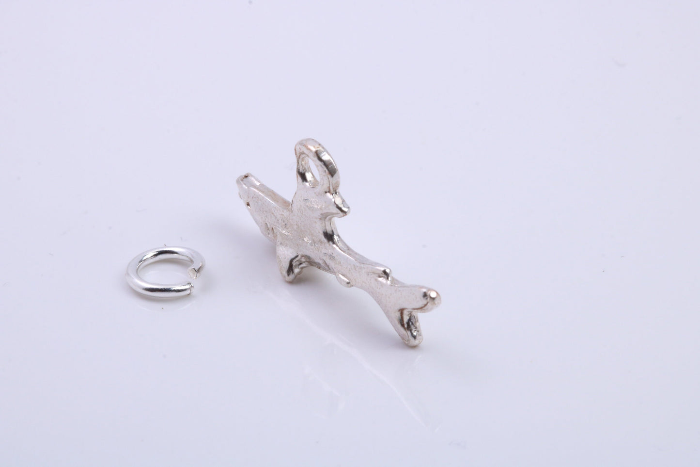 Shark Charm, Traditional Charm, Made from Solid 925 Grade Sterling Silver, Complete with Attachment Link