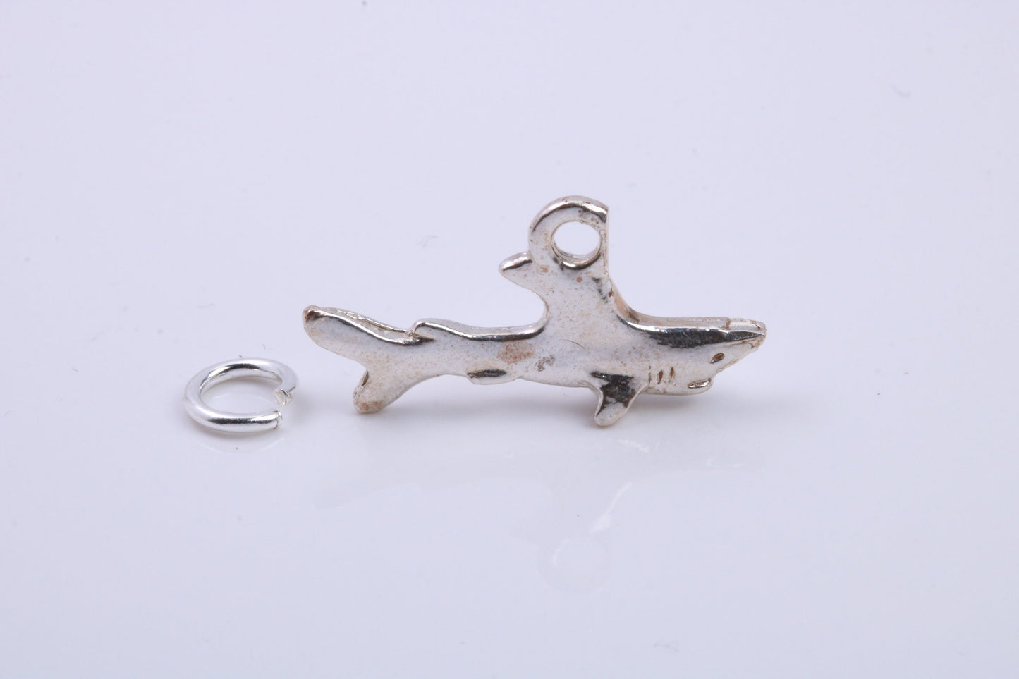 Shark Charm, Traditional Charm, Made from Solid 925 Grade Sterling Silver, Complete with Attachment Link
