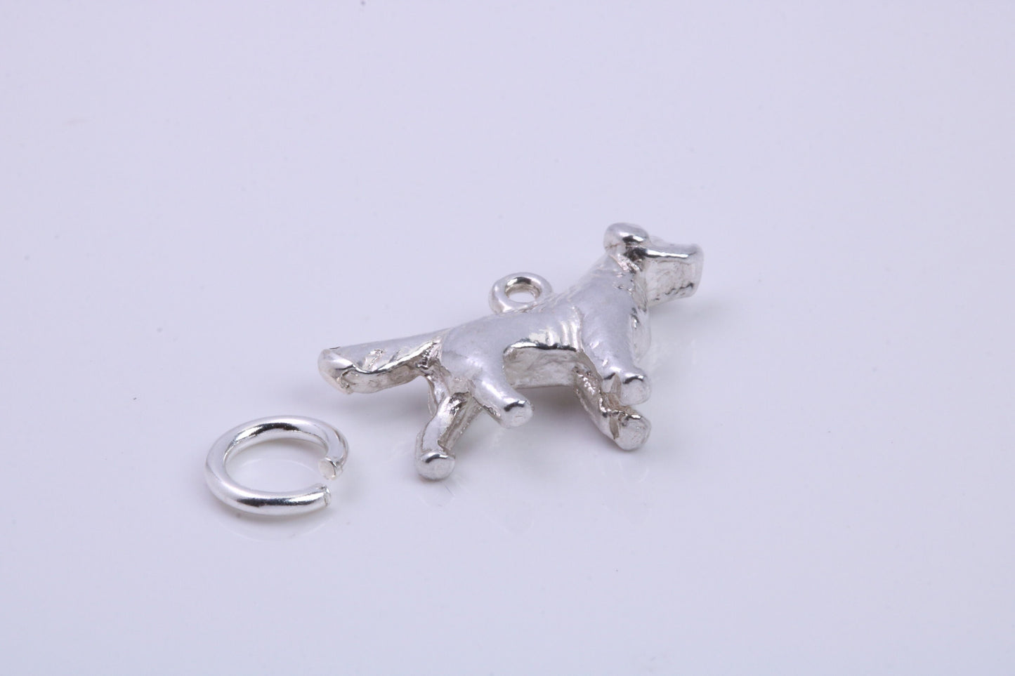 Pointer Dog Charm, Traditional Charm, Made from Solid 925 Grade Sterling Silver, Complete with Attachment Link