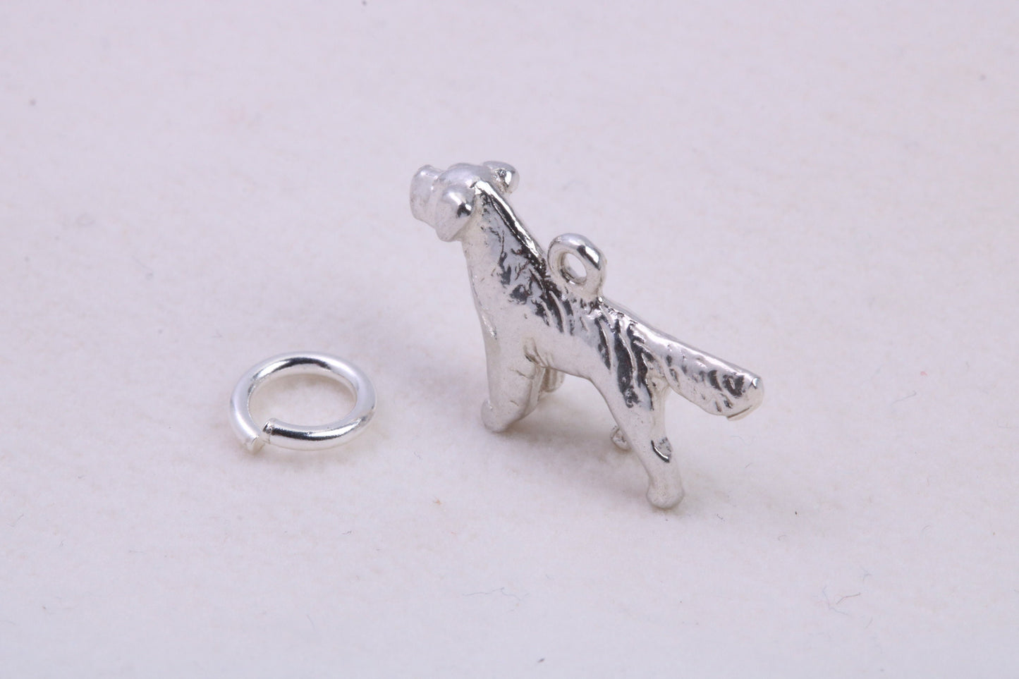 Pointer Dog Charm, Traditional Charm, Made from Solid 925 Grade Sterling Silver, Complete with Attachment Link