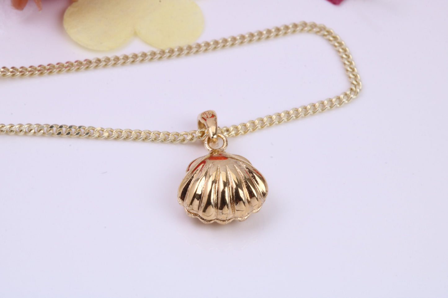 Shell Necklace, Made from solid Sterling Silver, 18ct Yellow Gold Plated