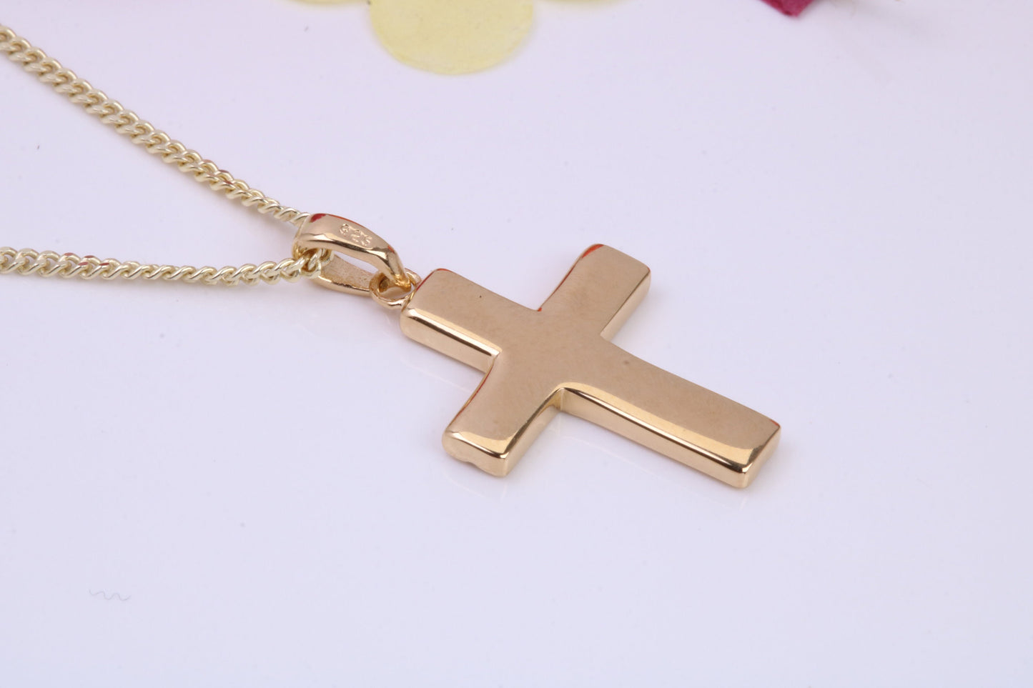 Cross Necklace, Made from solid Sterling Silver, 18ct Yellow Gold Plated