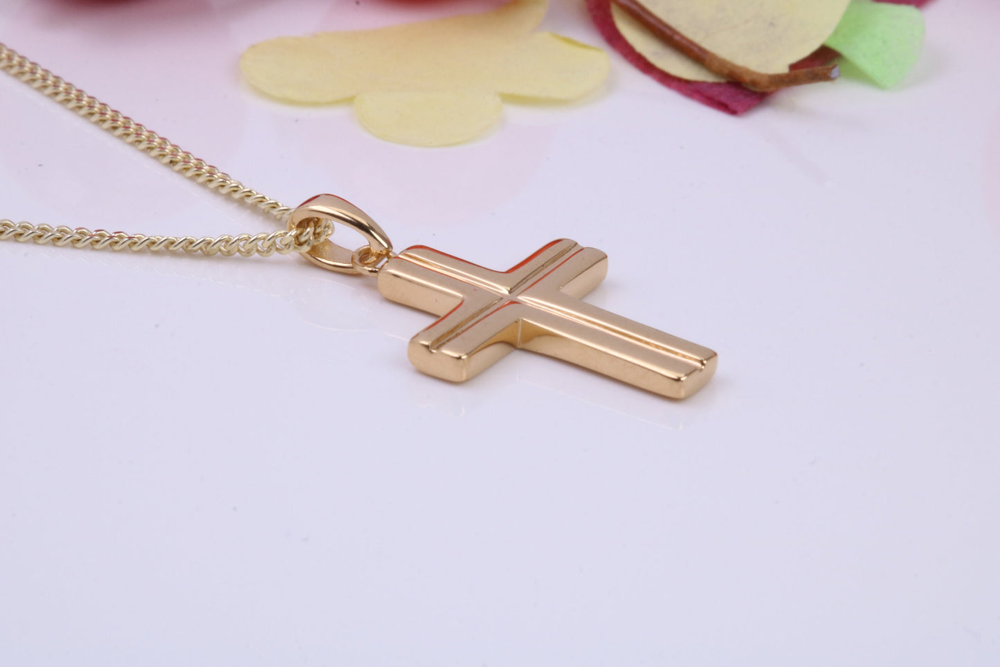 Cross Necklace, Made from solid Sterling Silver, 18ct Yellow Gold Plated