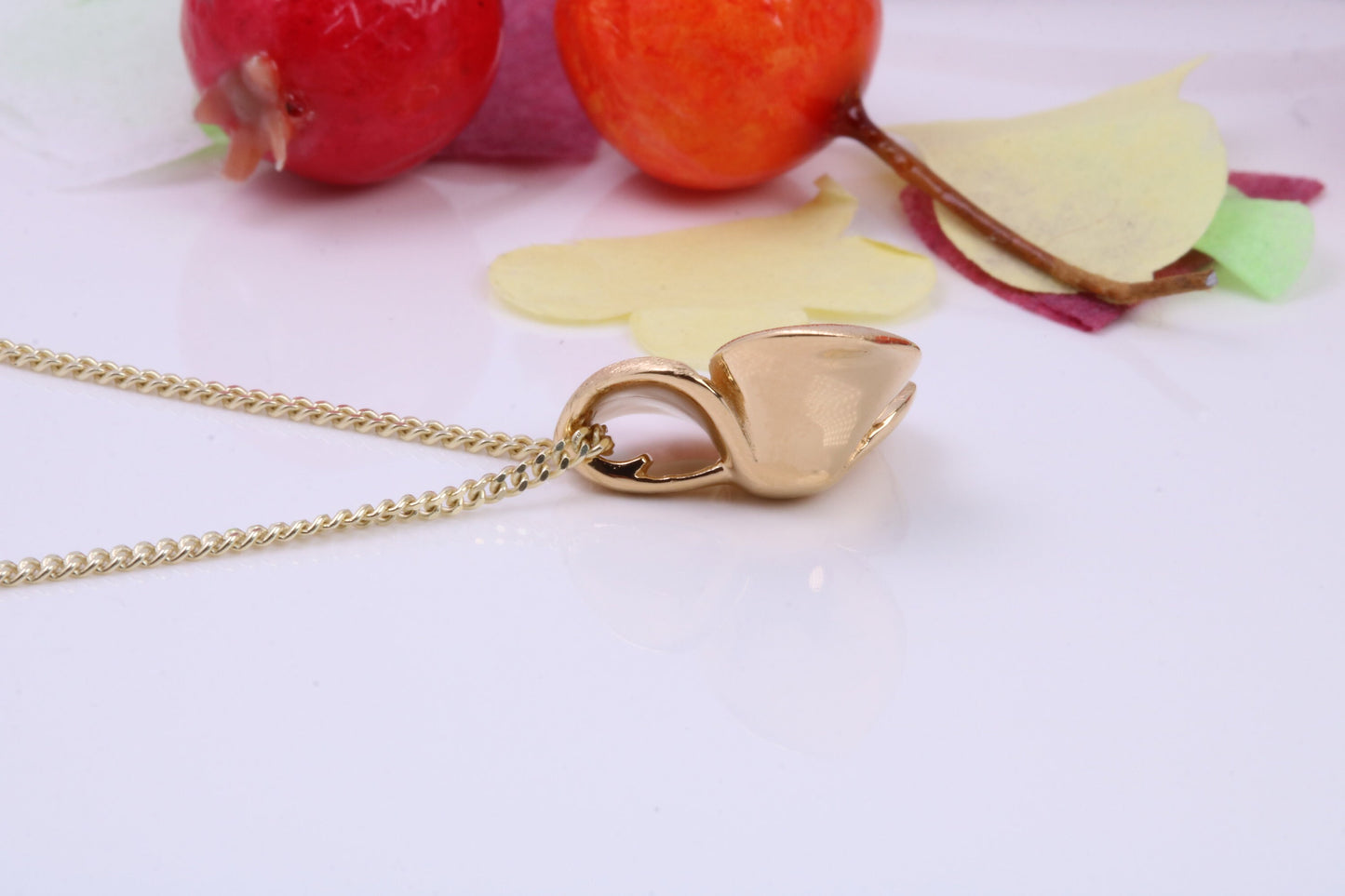 Flower Necklace set with Cubic Zirconia, Made from solid Sterling Silver, 18ct Yellow Gold Plated