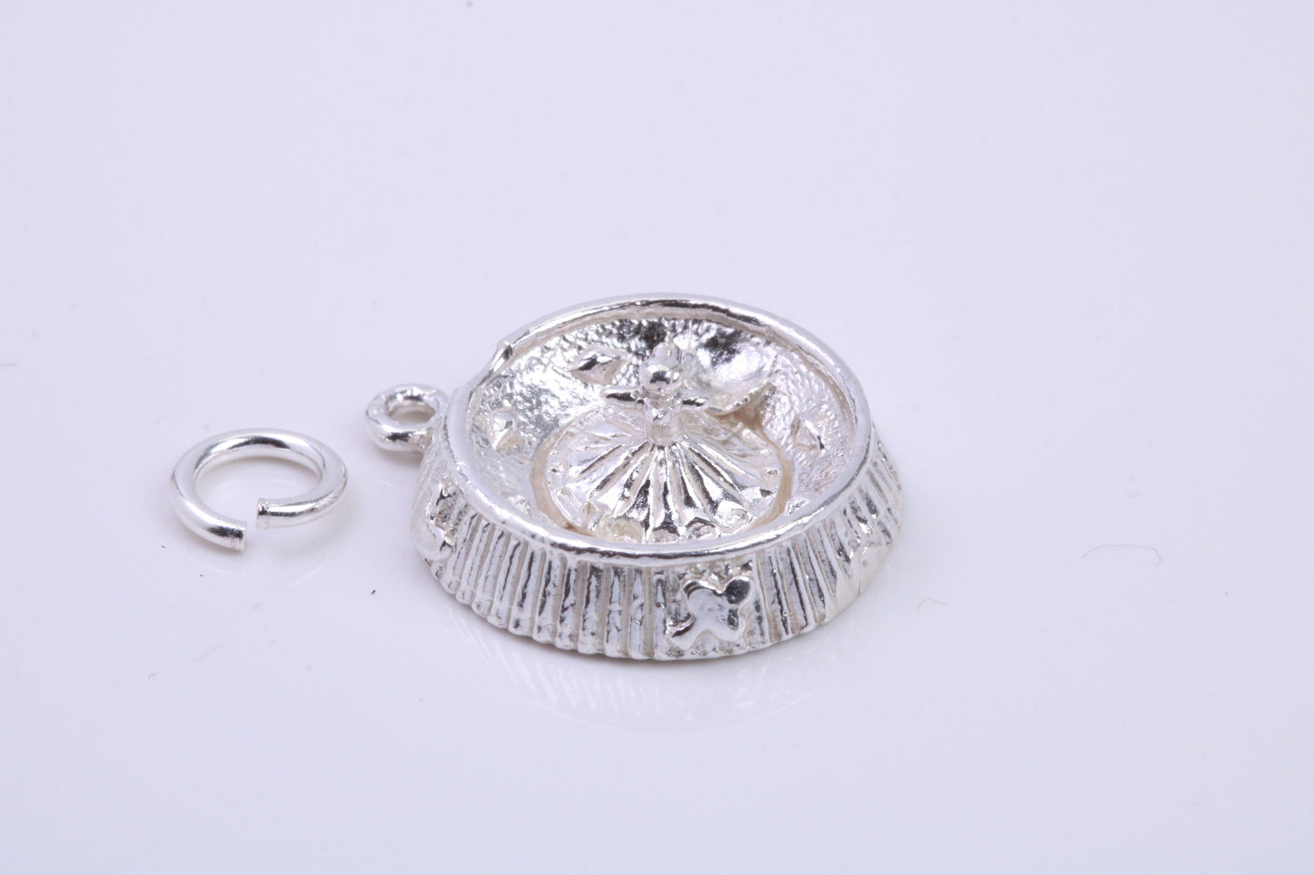 Roulette Wheel Charm, Traditional Charm, Made from Solid 925 Grade Sterling Silver, Complete with Attachment Link