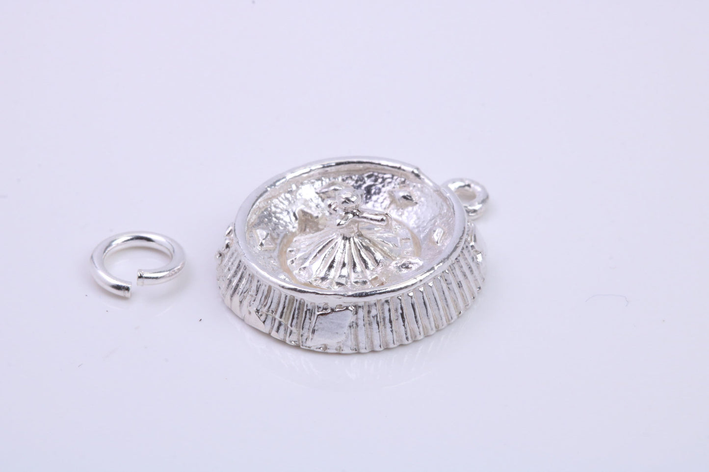 Roulette Wheel Charm, Traditional Charm, Made from Solid 925 Grade Sterling Silver, Complete with Attachment Link