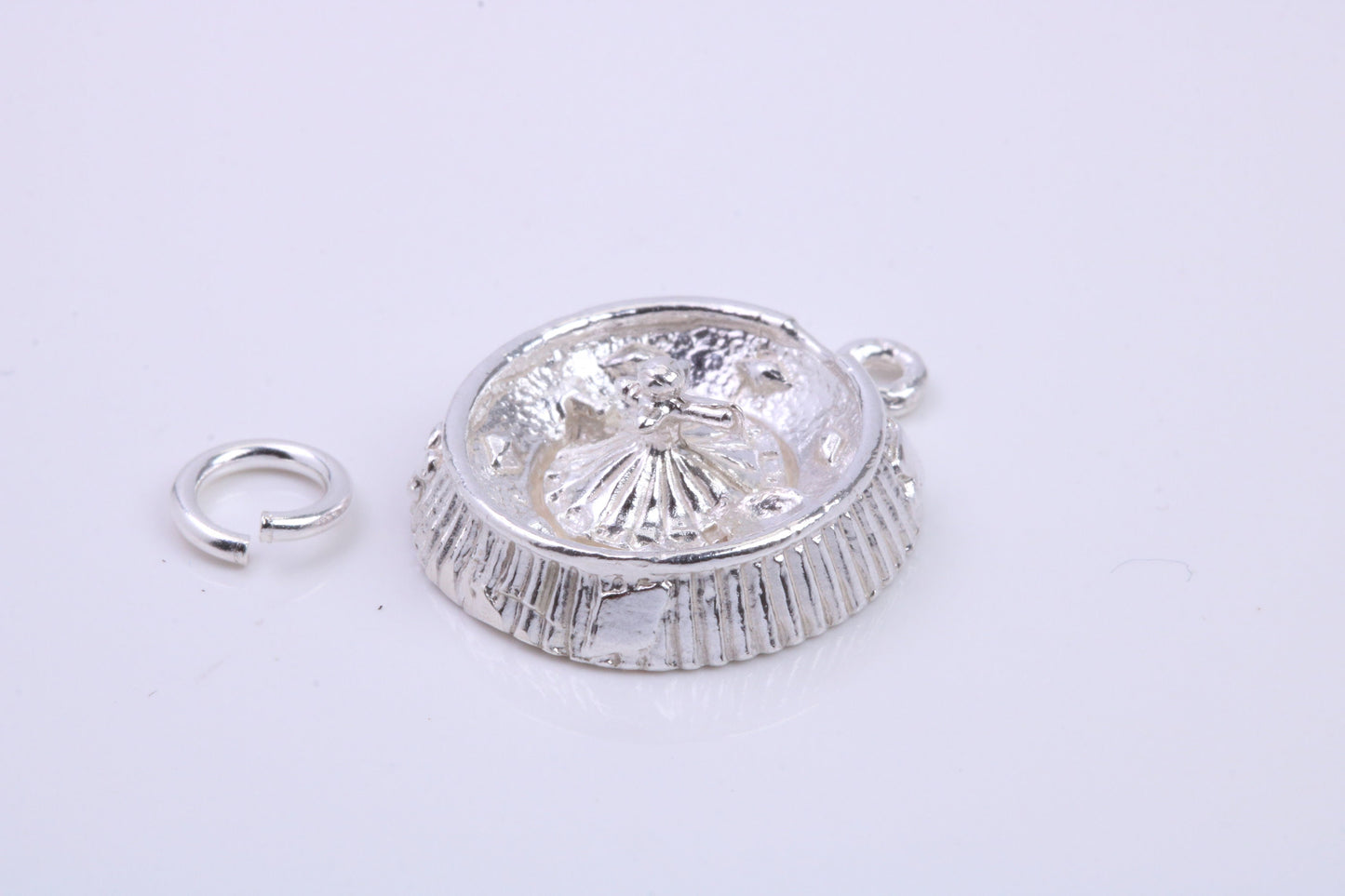 Roulette Wheel Charm, Traditional Charm, Made from Solid 925 Grade Sterling Silver, Complete with Attachment Link