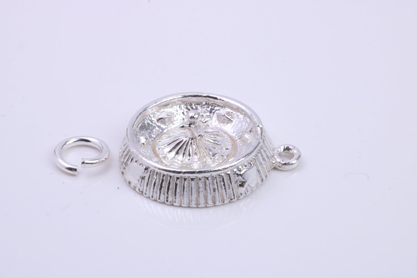 Roulette Wheel Charm, Traditional Charm, Made from Solid 925 Grade Sterling Silver, Complete with Attachment Link