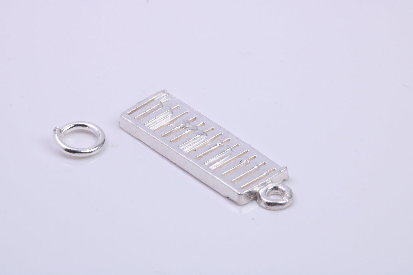Key Board Charm, Traditional Charm, Made from Solid 925 Grade Sterling Silver, Complete with Attachment Link
