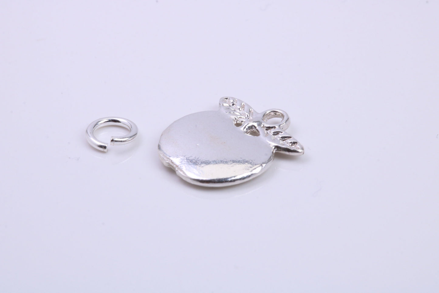 Apple Charm, Traditional Charm, Made from Solid 925 Grade Sterling Silver, Complete with Attachment Link