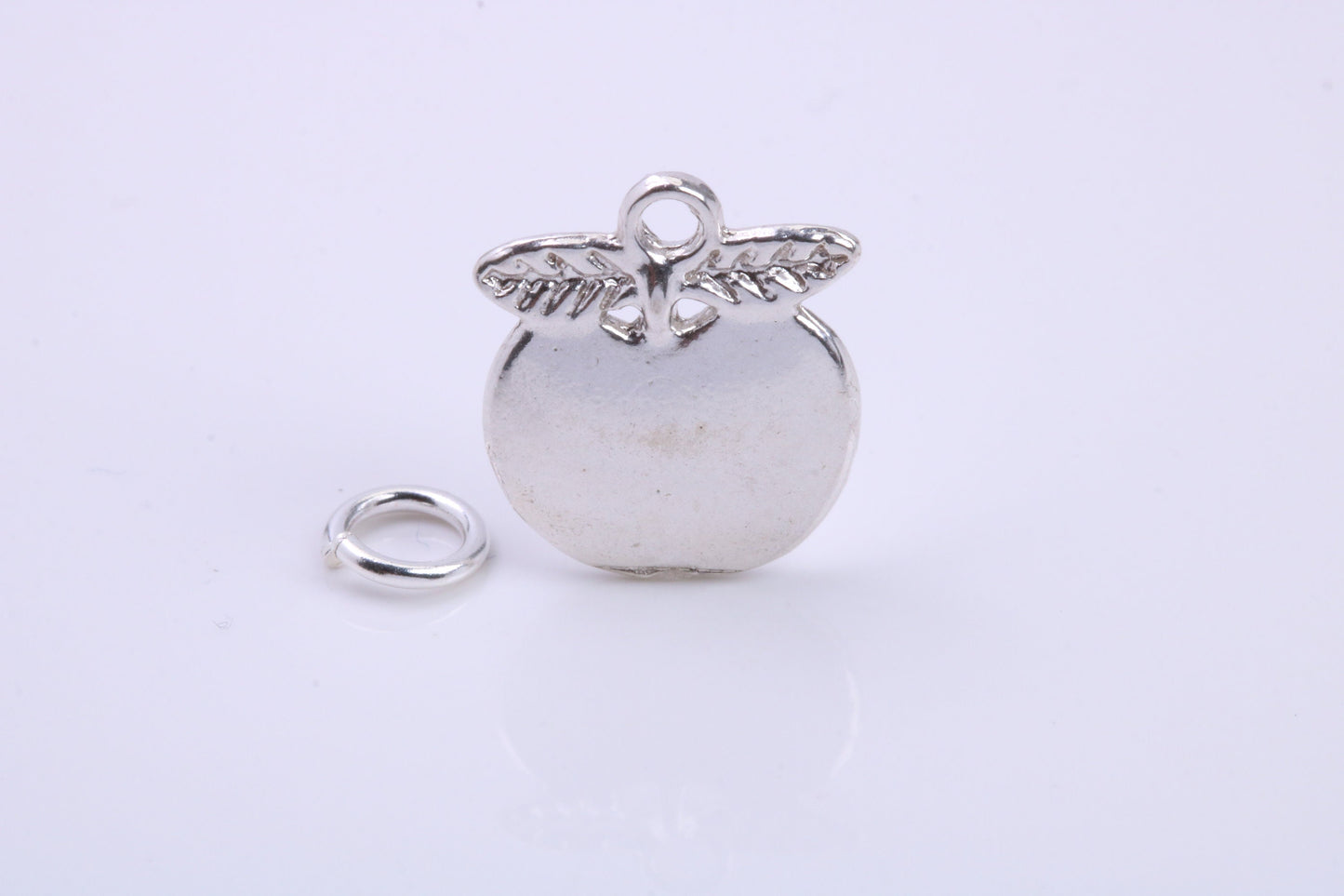 Apple Charm, Traditional Charm, Made from Solid 925 Grade Sterling Silver, Complete with Attachment Link