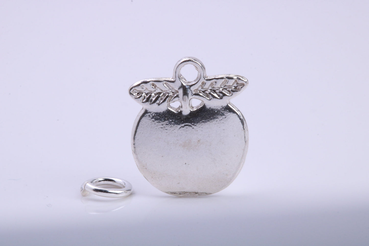 Apple Charm, Traditional Charm, Made from Solid 925 Grade Sterling Silver, Complete with Attachment Link