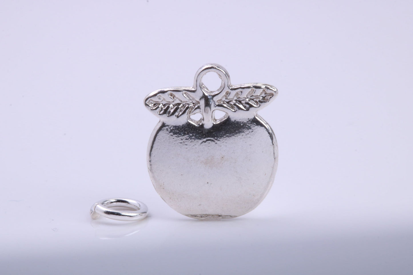 Apple Charm, Traditional Charm, Made from Solid 925 Grade Sterling Silver, Complete with Attachment Link