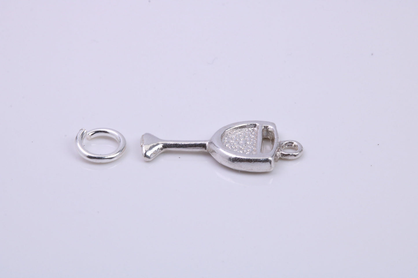 Wine Glass Charm, Traditional Charm, Made from Solid 925 Grade Sterling Silver, Complete with Attachment Link