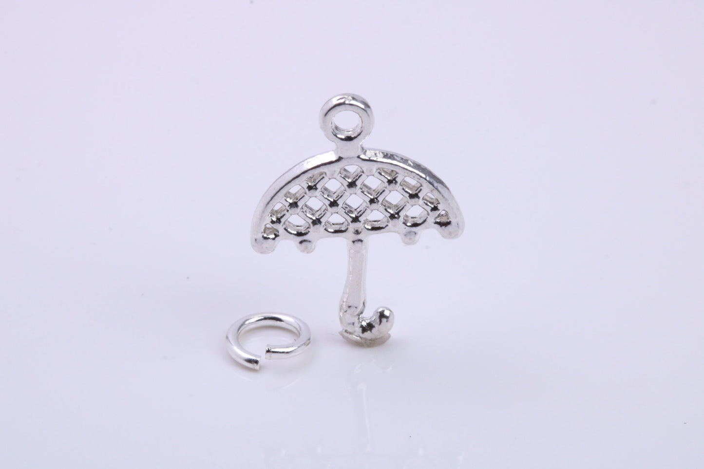 Umbrella Charm, Traditional Charm, Made from Solid 925 Grade Sterling Silver, Complete with Attachment Link