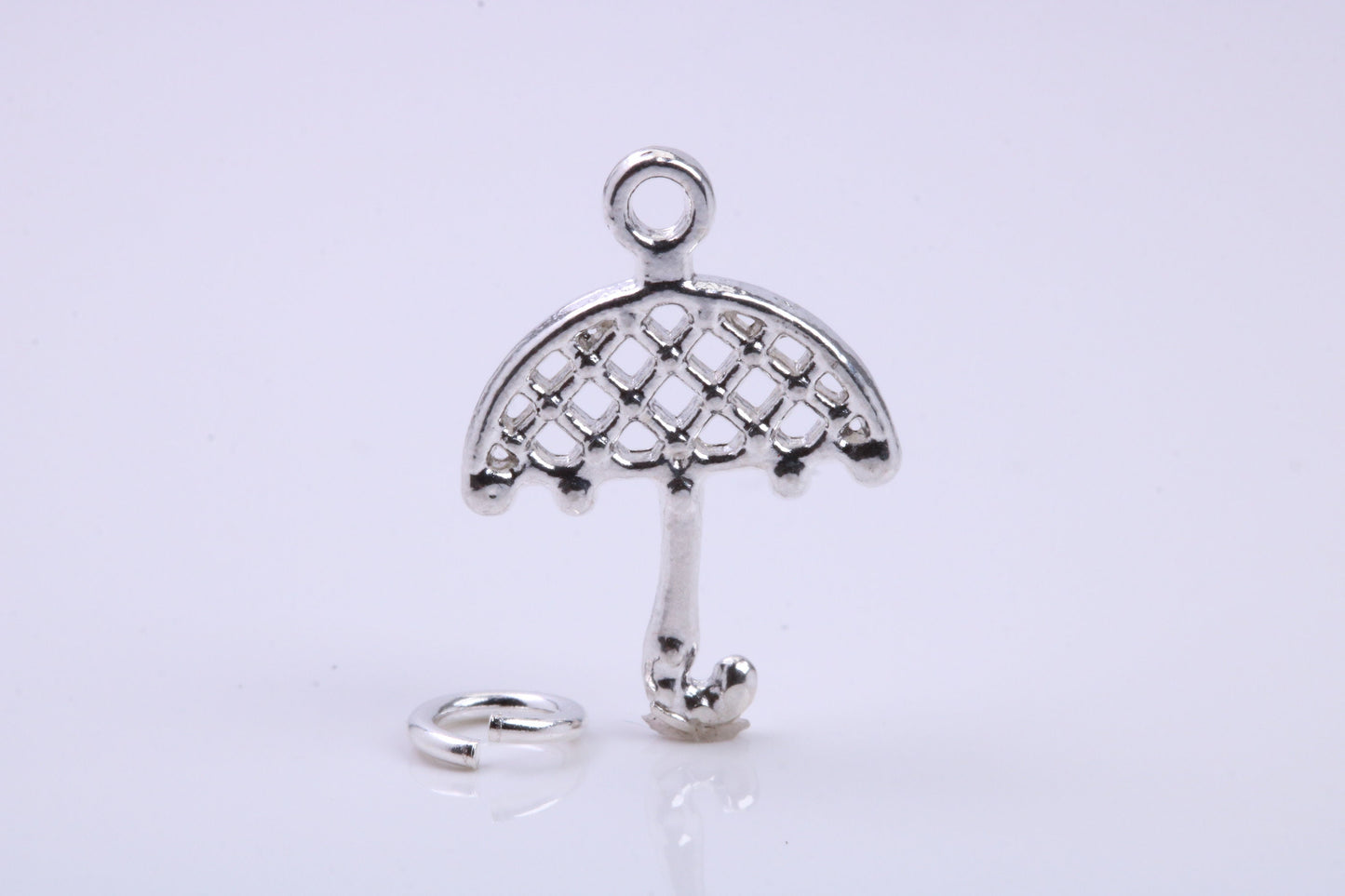 Umbrella Charm, Traditional Charm, Made from Solid 925 Grade Sterling Silver, Complete with Attachment Link