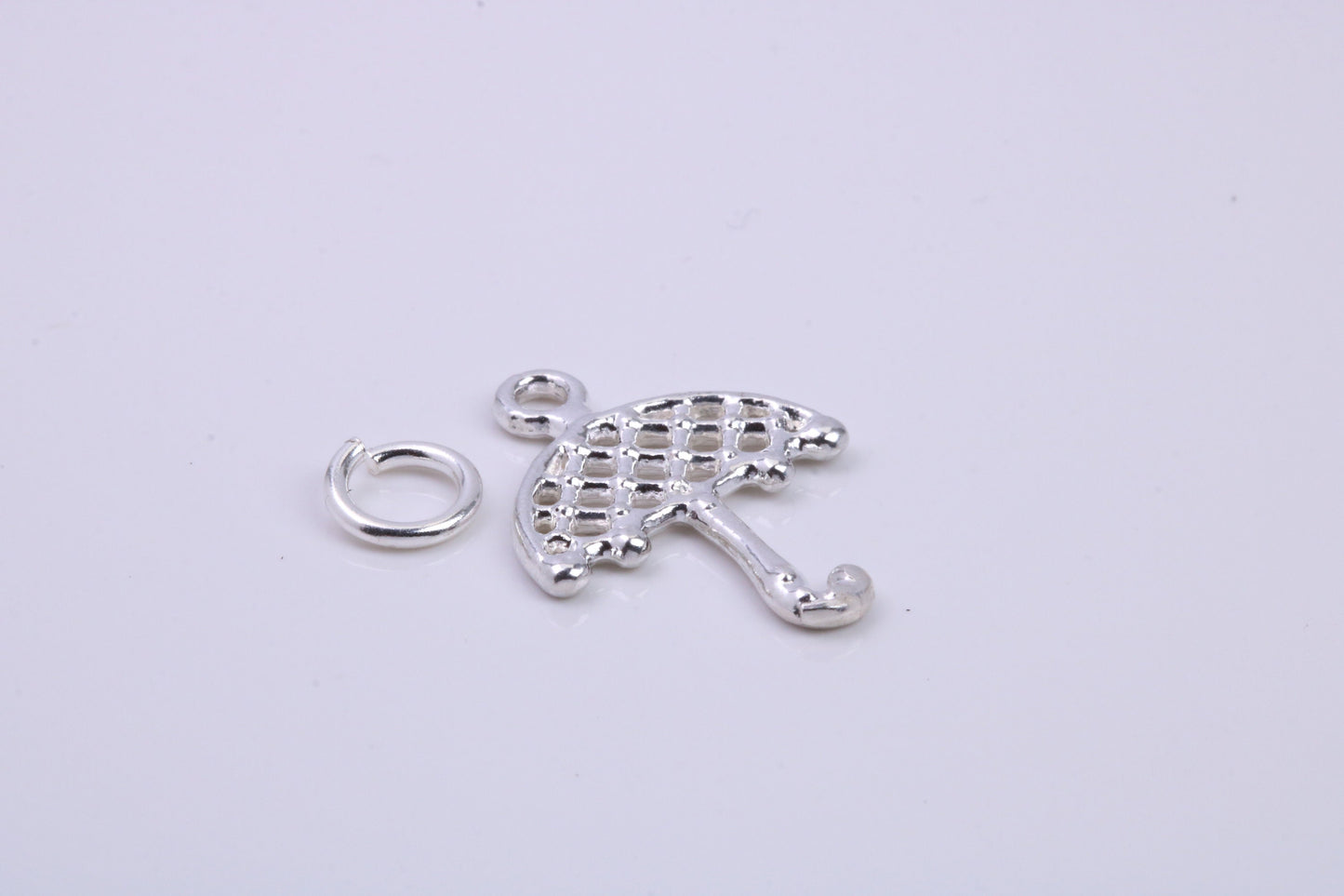 Umbrella Charm, Traditional Charm, Made from Solid 925 Grade Sterling Silver, Complete with Attachment Link