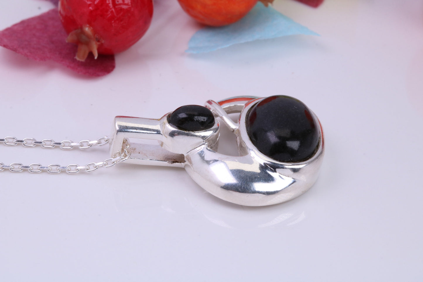 Real Black Jade set Necklace, Made from Solid Sterling Silver, Very Dressy