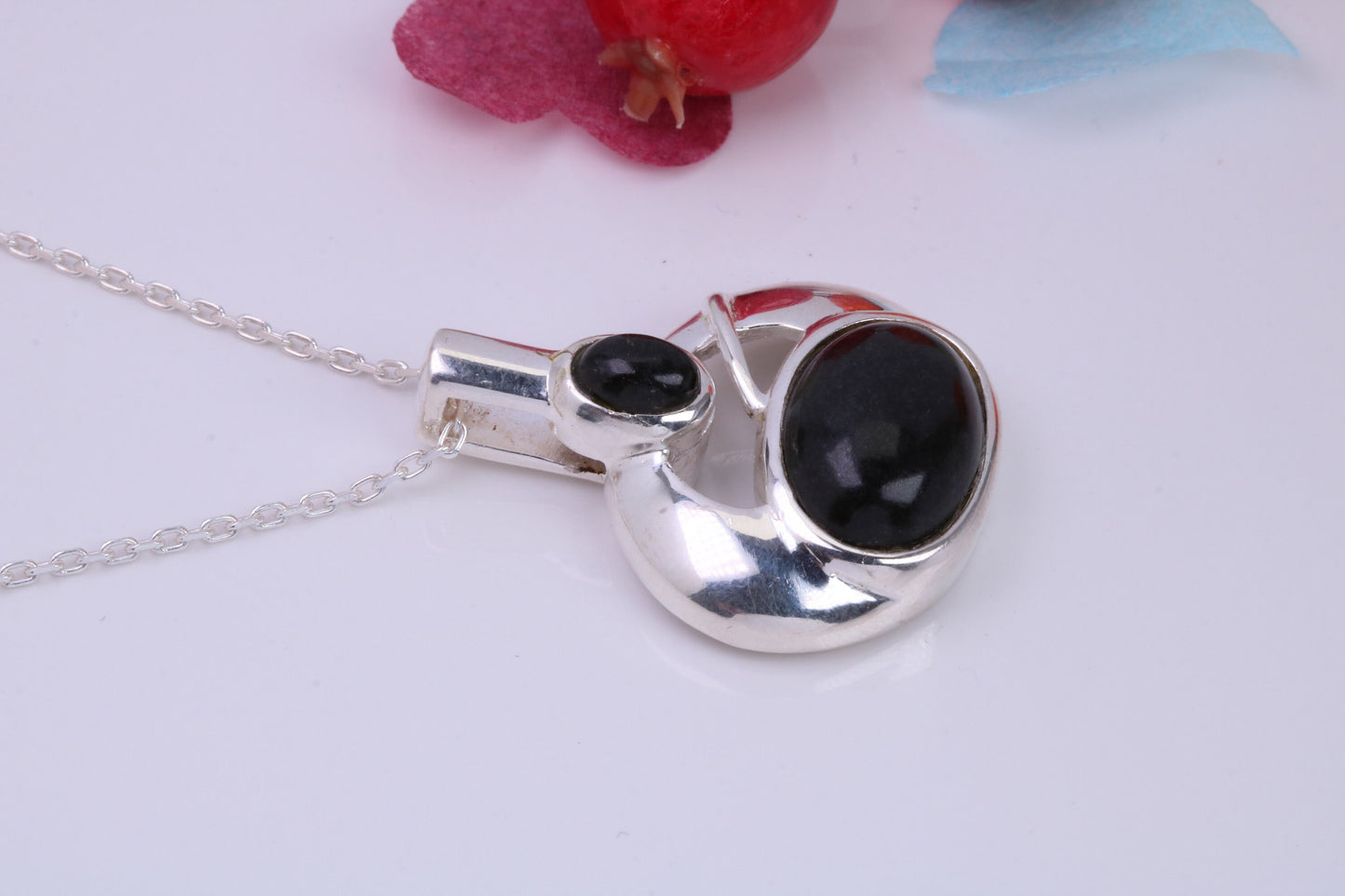 Real Black Jade set Necklace, Made from Solid Sterling Silver, Very Dressy