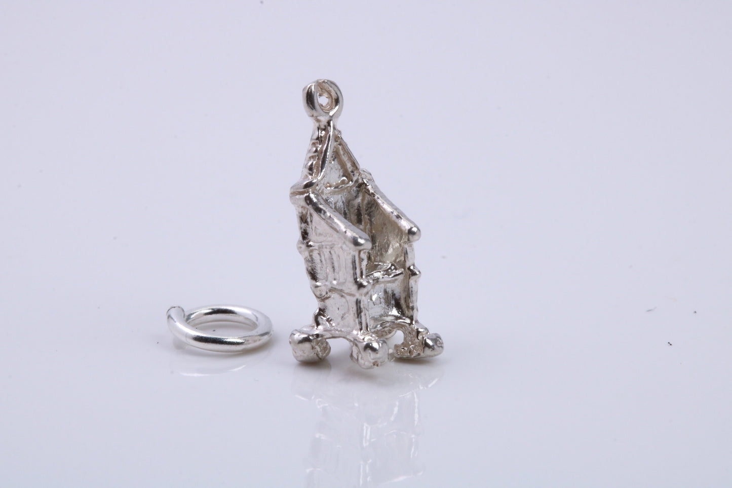 Throne Charm, Traditional Charm, Made from Solid 925 Grade Sterling Silver, Complete with Attachment Link