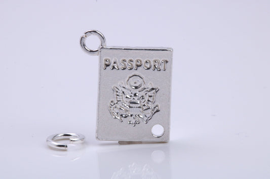 Passport Charm, Traditional Charm, Made from Solid 925 Grade Sterling Silver, Complete with Attachment Link