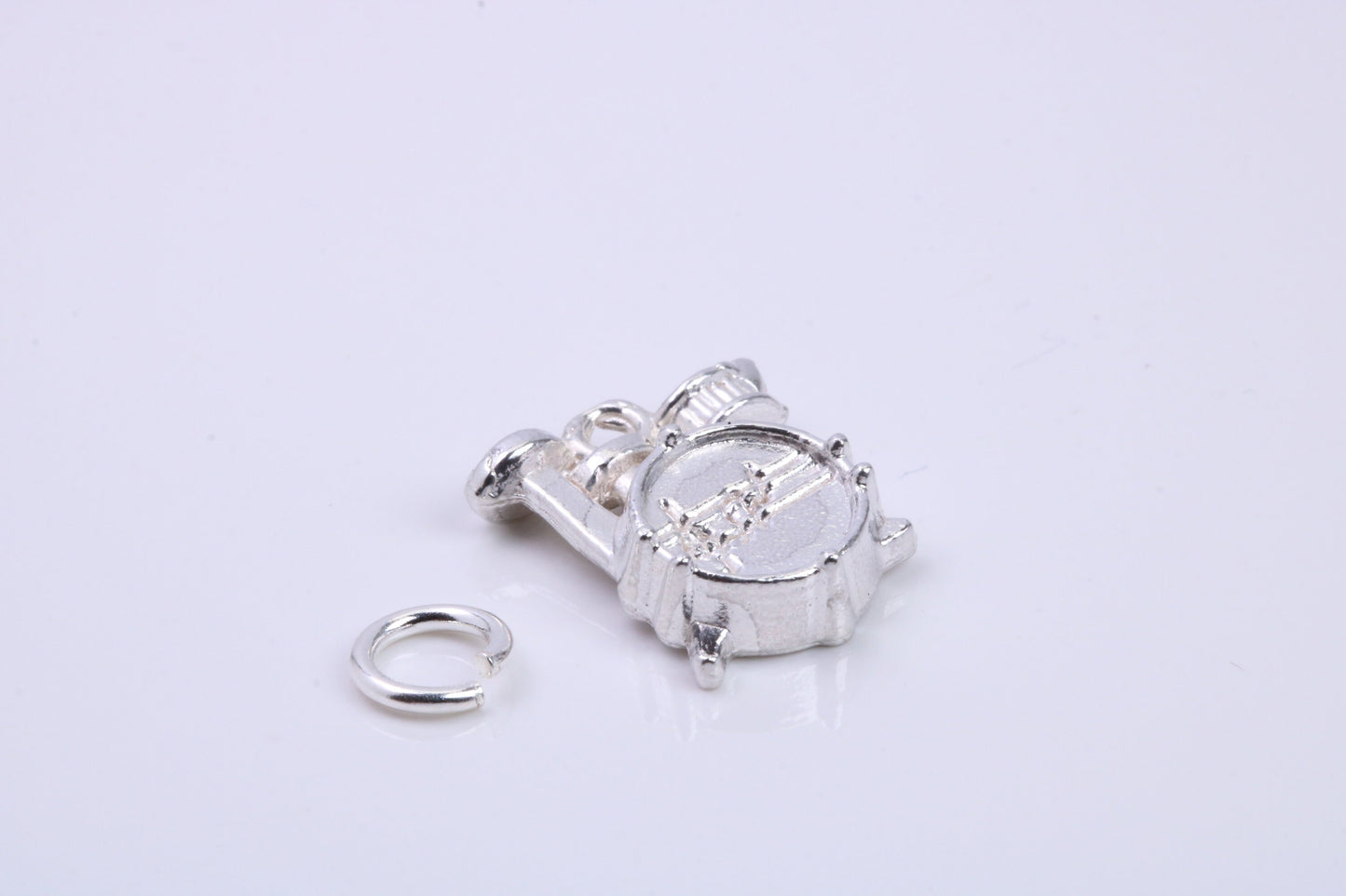 Drum Set Charm, Traditional Charm, Made from Solid 925 Grade Sterling Silver, Complete with Attachment Link