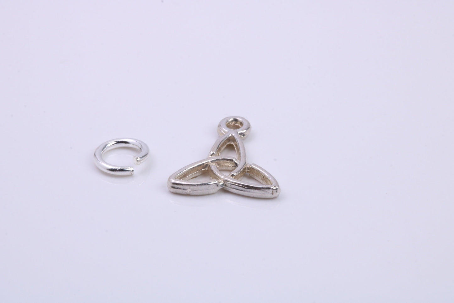 Trinity Knot Charm, Traditional Charm, Made from Solid 925 Grade Sterling Silver, Complete with Attachment Link