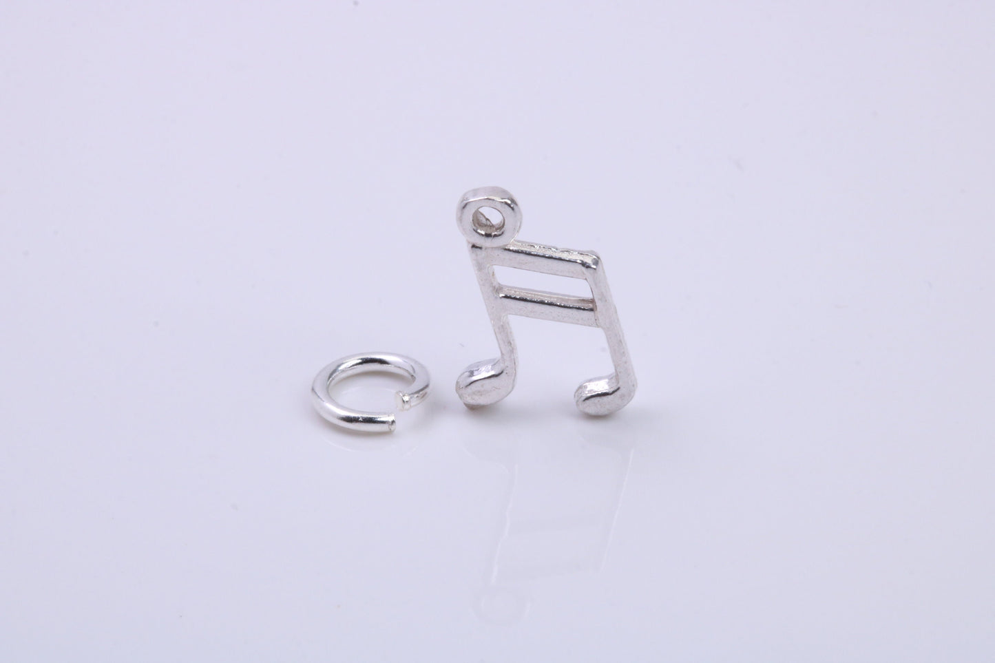 Musical Beam Note Charm, Traditional Charm, Made from Solid 925 Grade Sterling Silver, Complete with Attachment Link