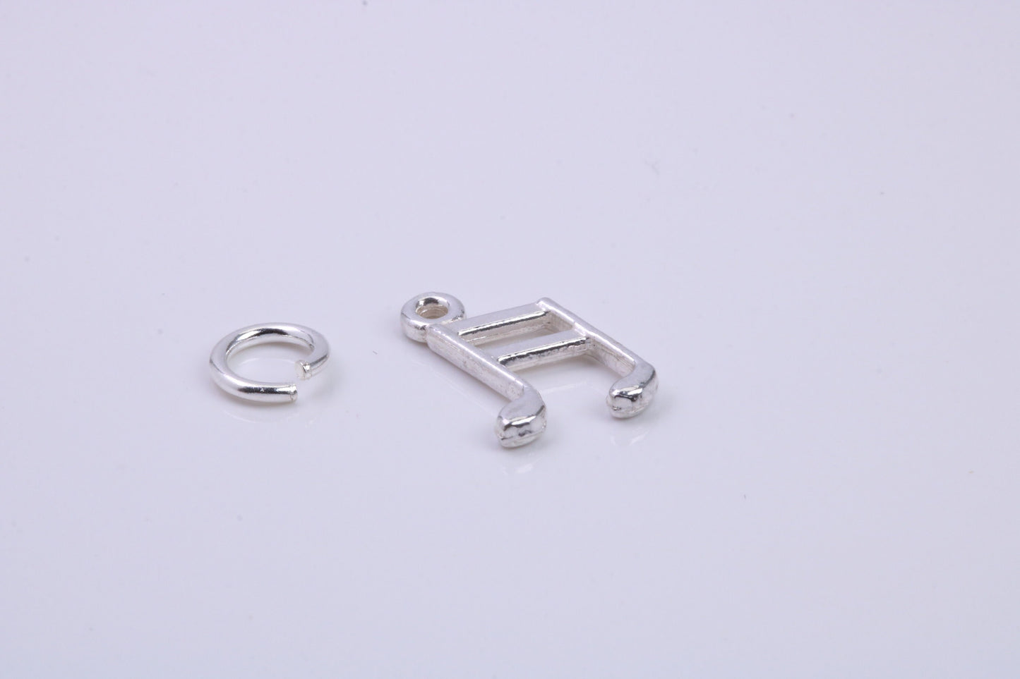 Musical Beam Note Charm, Traditional Charm, Made from Solid 925 Grade Sterling Silver, Complete with Attachment Link