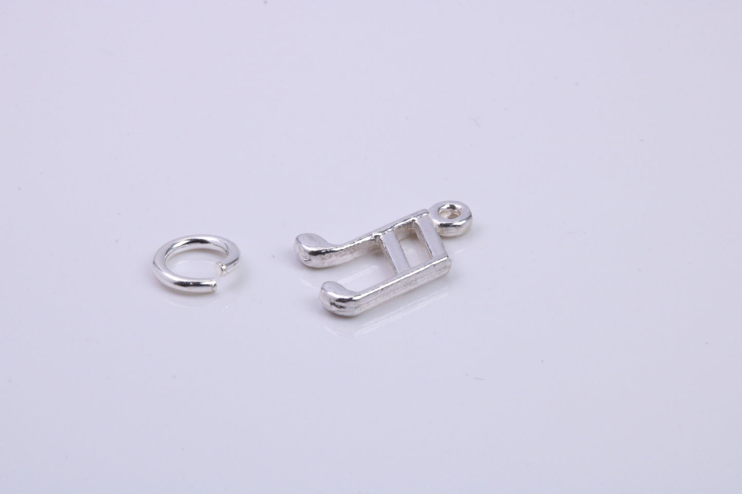 Musical Beam Note Charm, Traditional Charm, Made from Solid 925 Grade Sterling Silver, Complete with Attachment Link