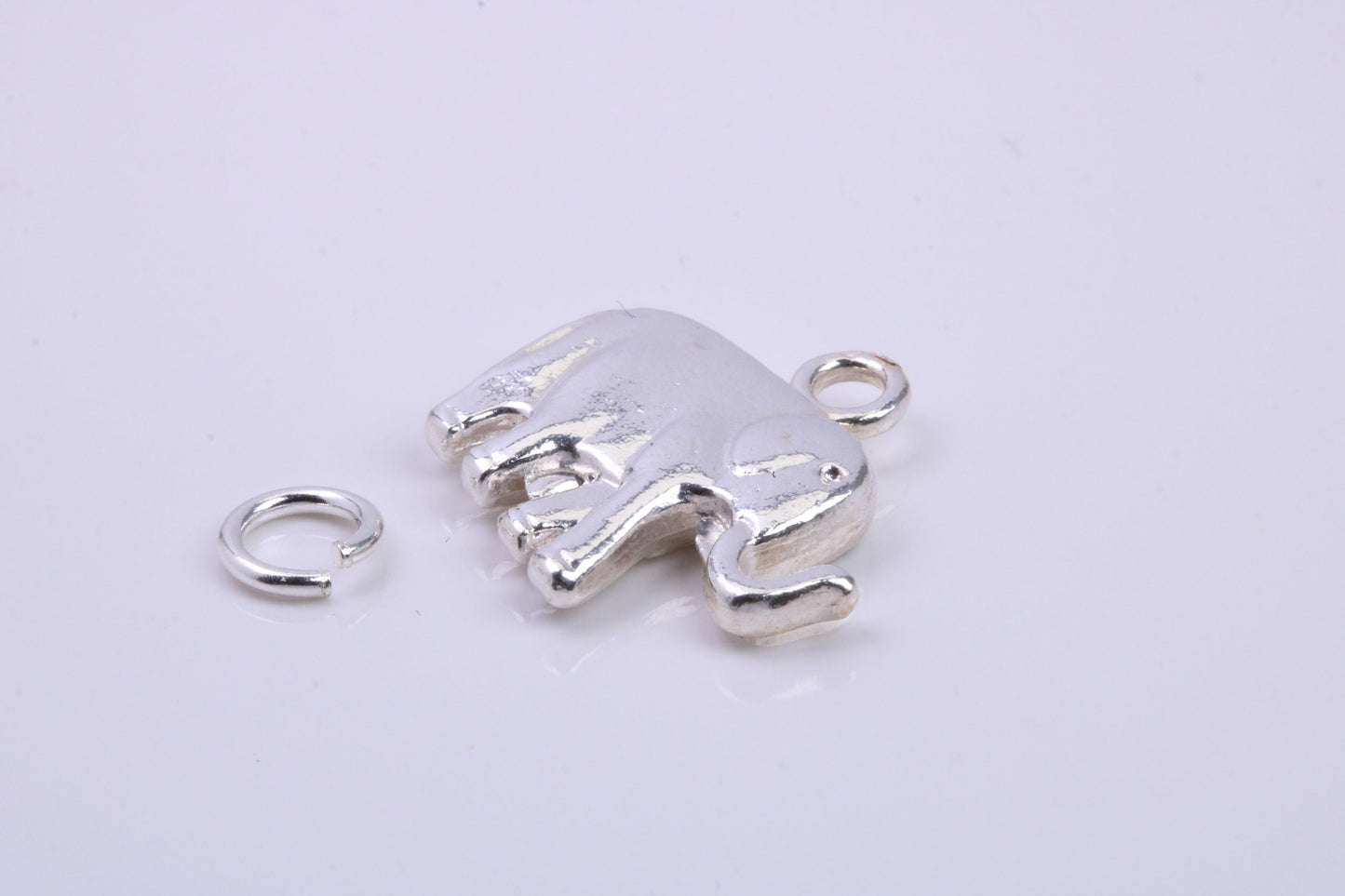 African Elephant Charm, Traditional Charm, Made from Solid 925 Grade Sterling Silver, Complete with Attachment Link