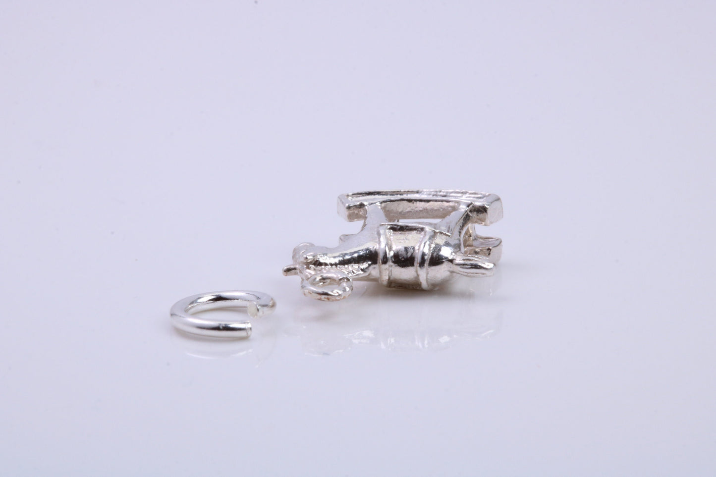 Rocking Horse Charm, Traditional Charm, Made from Solid 925 Grade Sterling Silver, Complete with Attachment Link