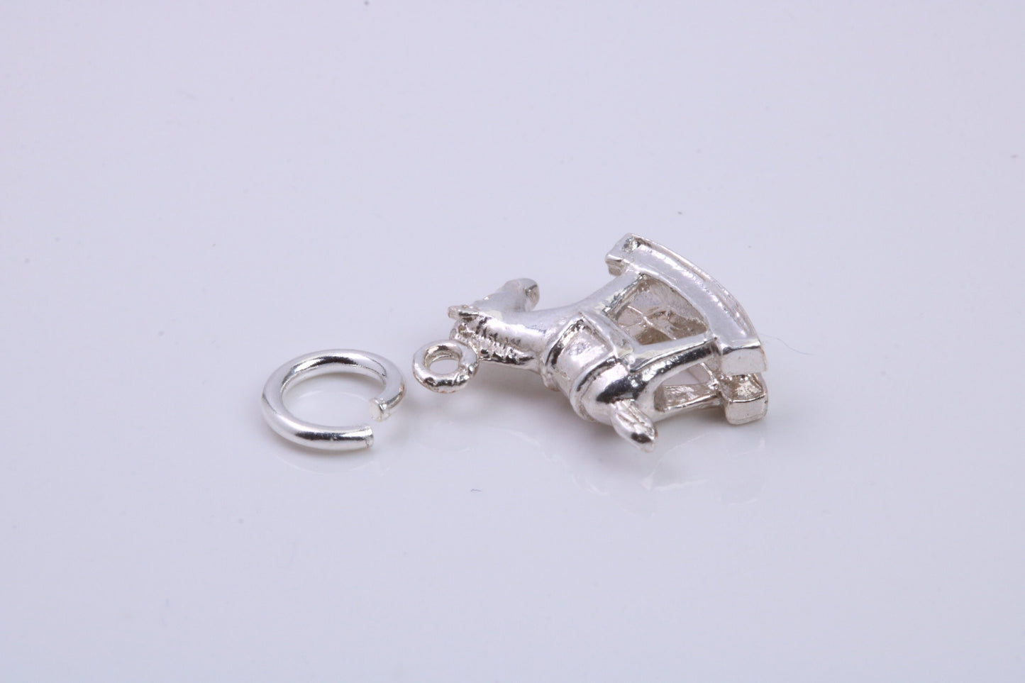 Rocking Horse Charm, Traditional Charm, Made from Solid 925 Grade Sterling Silver, Complete with Attachment Link