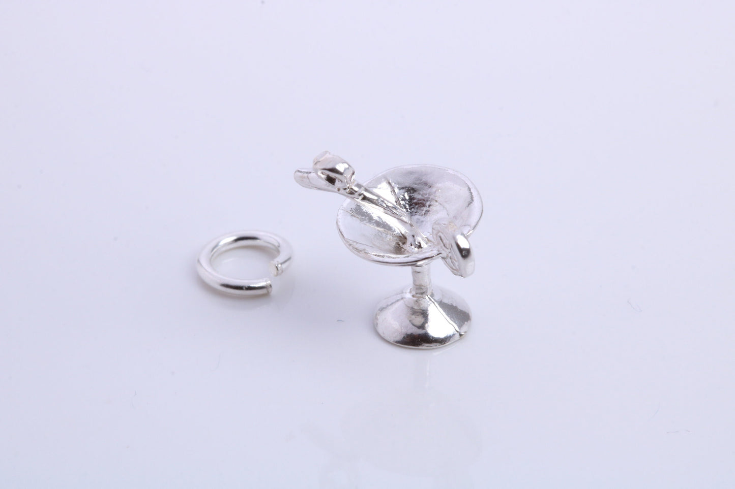Cocktail Glass Charm, Traditional Charm, Made from Solid 925 Grade Sterling Silver, Complete with Attachment Link