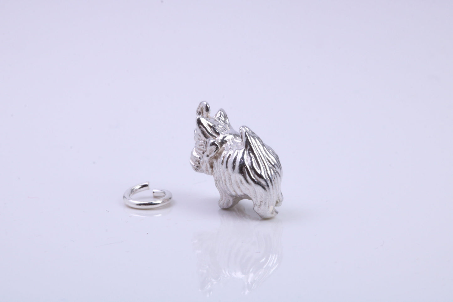 Scottish Terrier Dog Charm, Traditional Charm, Made from Solid 925 Grade Sterling Silver, Complete with Attachment Link