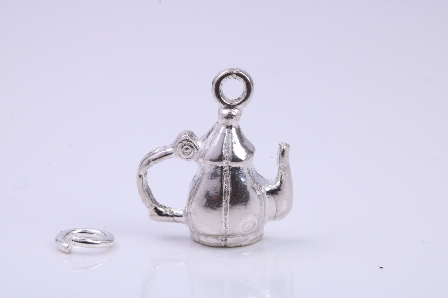 Tea Pot Charm, Traditional Charm, Made from Solid 925 Grade Sterling Silver, Complete with Attachment Link
